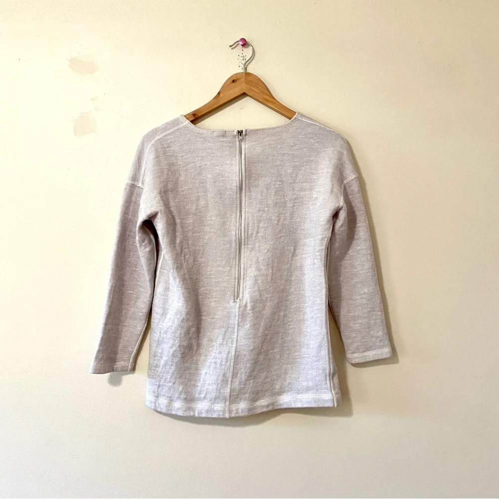 J. Crew Jaspe Gray Pullover Sweater Zipper Back Tunic NWOT Small